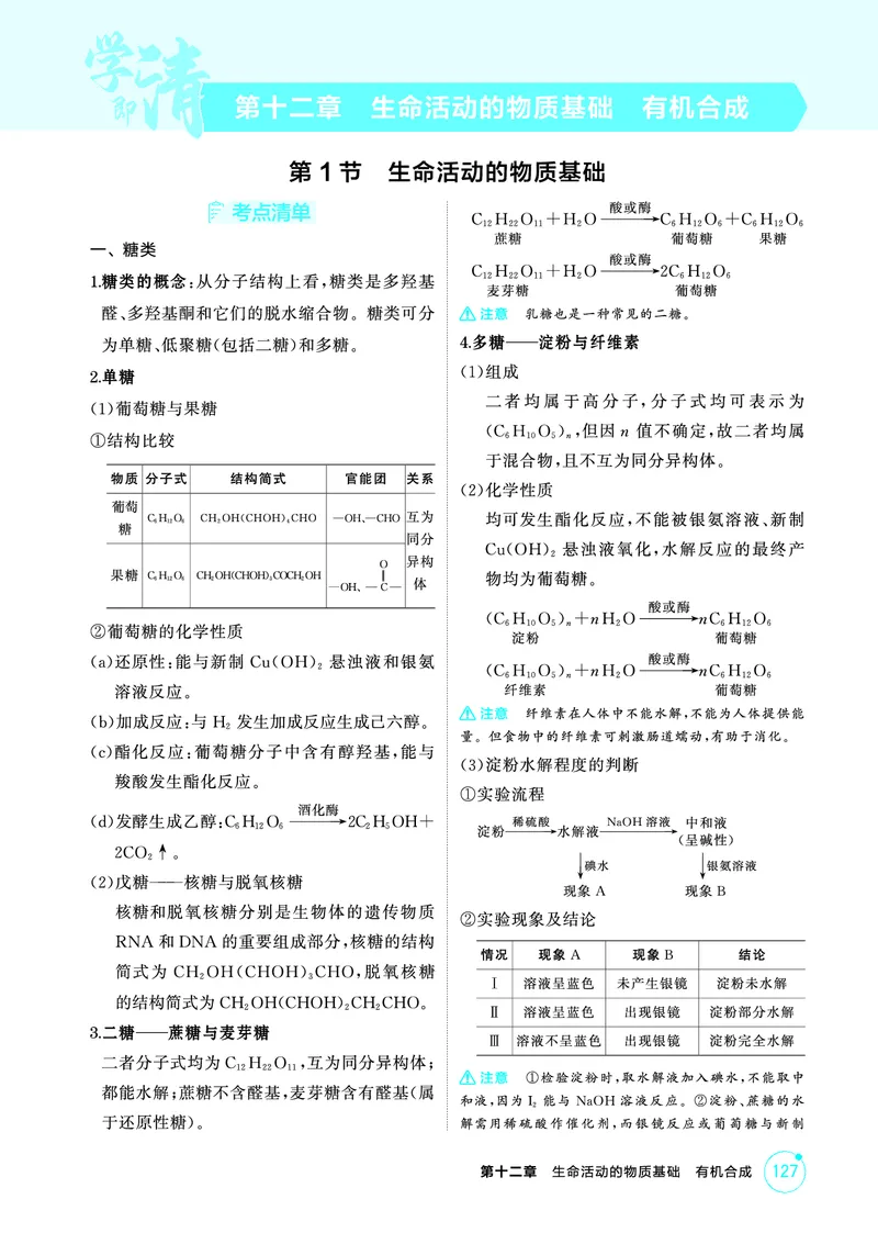 《2_精讲册-第十二章　生命活动的物质基础　有机合成_2026版教学资源包_202653高考总复习A版_山东版_2026版.山东版.选考总复习.化学.5·3A版_二、教师用书PDF_1_专题资料包》第1页预览