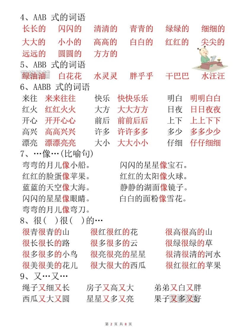 《新版•1上语文《预习知识点》总结_26秋小学语文《精选合集》_新版•1年级语文《精选合集》上册_新版•1上语文《重点汇总》》第2页预览