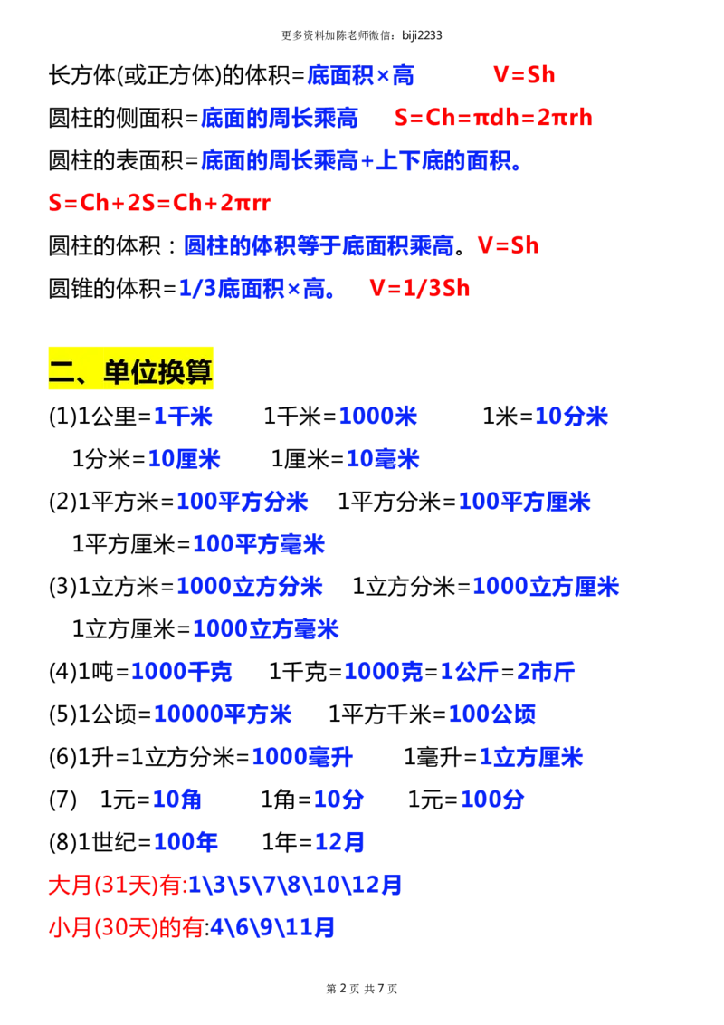 《六年级下册数学必背公式大全(2)_6年级下册同步教辅_6下-数学_六下数学通用重点必背资料+专项》第2页预览
