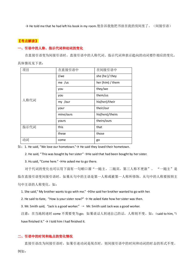 《11直接引语和间接引语六大要点全解读+巩固练习+答案_英语(2)_专项复习_2024年_2024年高考英语语法词汇专项突破_资料_第五组句式句型主谓一致引语独立结构》第2页预览