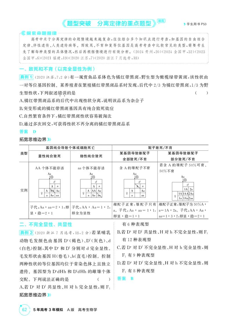 《2_精讲册-第7章遗传因子的发现_2026版教学资源包_202653高考总复习A版_湖南版_2026版.湖南版.选考总复习.生物.5·3A版_第2部分遗传与进化_第7章遗传因子的发现_4_PDF教参电子书》第4页预览