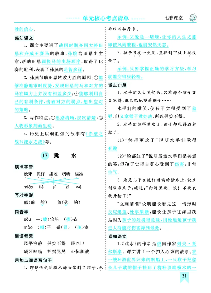 《第六单元核心考点清单》第2页预览