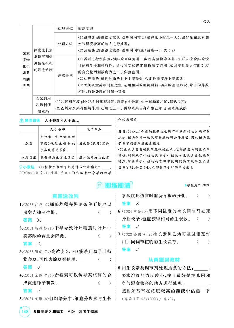 《2_精讲册-第17章植物生命活动的调节_2026版教学资源包_202653高考总复习A版_广东版_2026版.广东版.选考总复习.生物.5·3A版_第3部分稳态与调节_第17章植物生命活动的调节_4_PDF教参电子书》第4页预览
