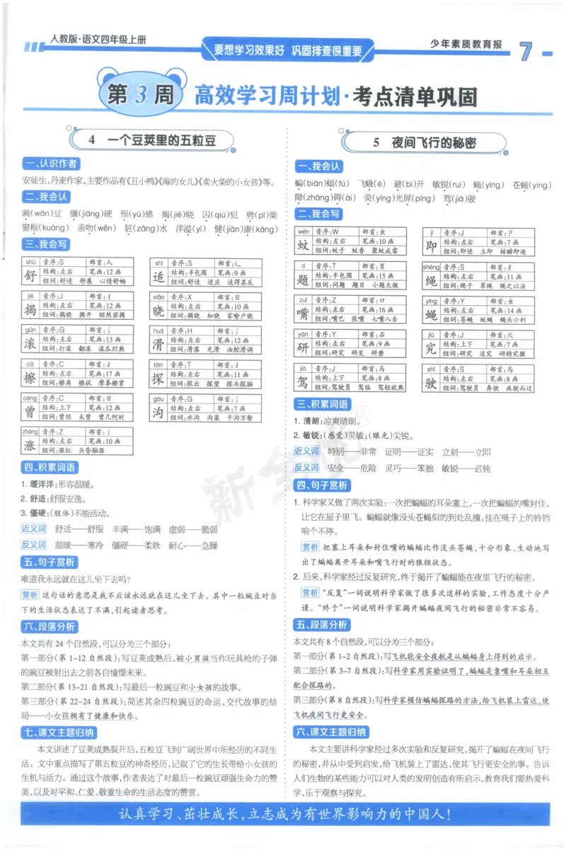 《4上语文少年素质教育报《周末基础复习》_2026秋《少年素质教育报·周末基础复习》》第7页预览
