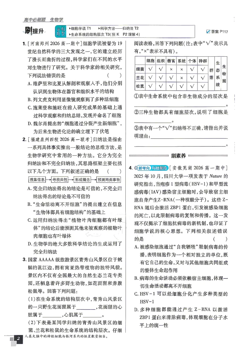 《2027高中必刷题生物人教版必修一_2027高中必刷题_必刷题2027_2027高一高二必刷题_生物_生物必修一人教》第7页预览