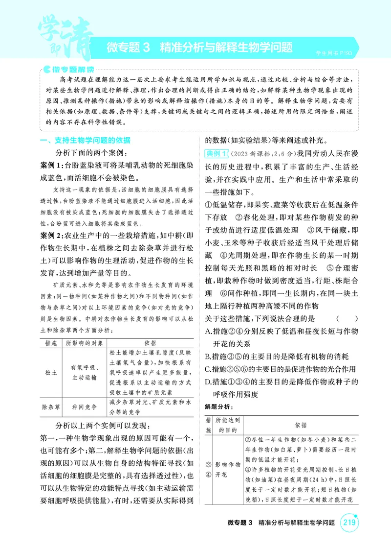 《2_精讲册-微专题3精准分析与解释生物学问题_2026版教学资源包_202653高考总复习A版_广东版_2026版.广东版.选考总复习.生物.5·3A版_微专题_微专题3精准分析与解释生物学问题_4_PDF教参电子书》第1页预览