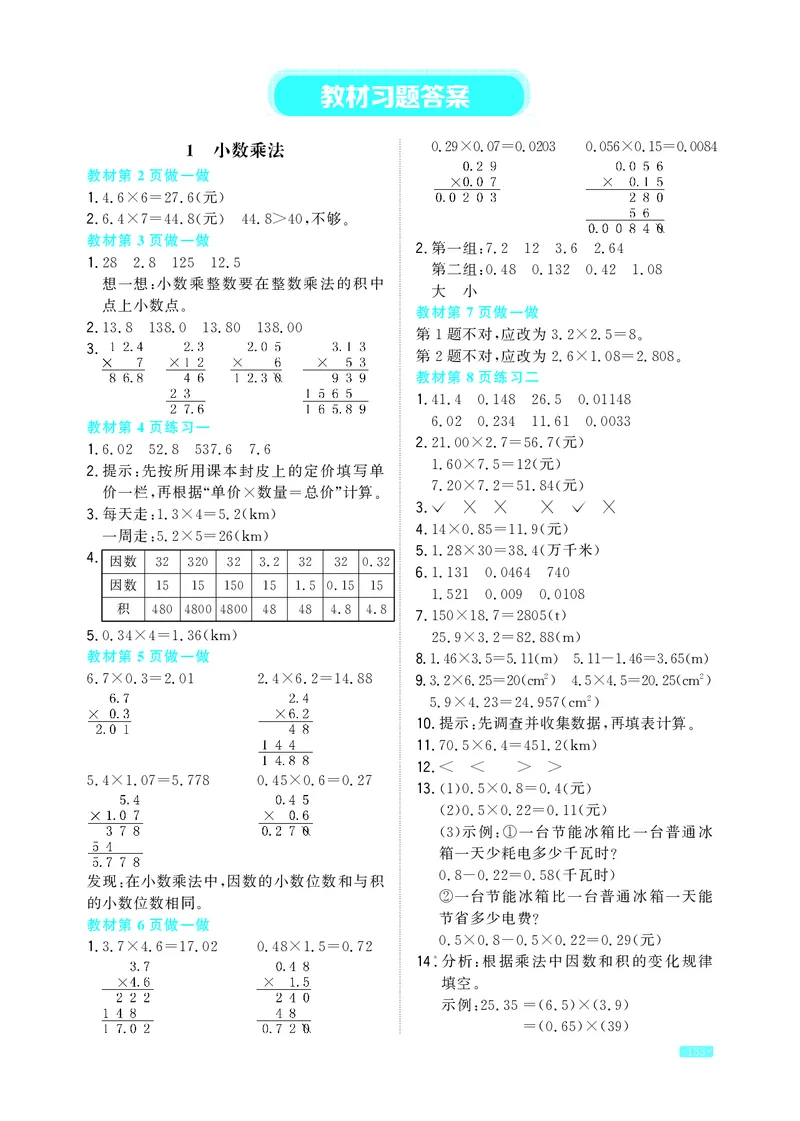 《教材习题答案5a_2025小学全科《课后习题答案》大合集语文数学英语科学道法_《小学课后习题参考答案》2025秋_小学数学（25秋更新）_数学（人教版）25秋更新_参考答案（1-6上册）25秋更新》第1页预览