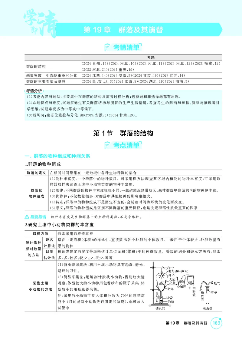 《2_精讲册第19章群落及其演替_2026版教学资源包_202653高考总复习A版_新高考_生物_教师A版2026年.新高考版.生物.53_第4部分生物与环境_第19章群落及其演替_4_PDF教参电子书》第1页预览
