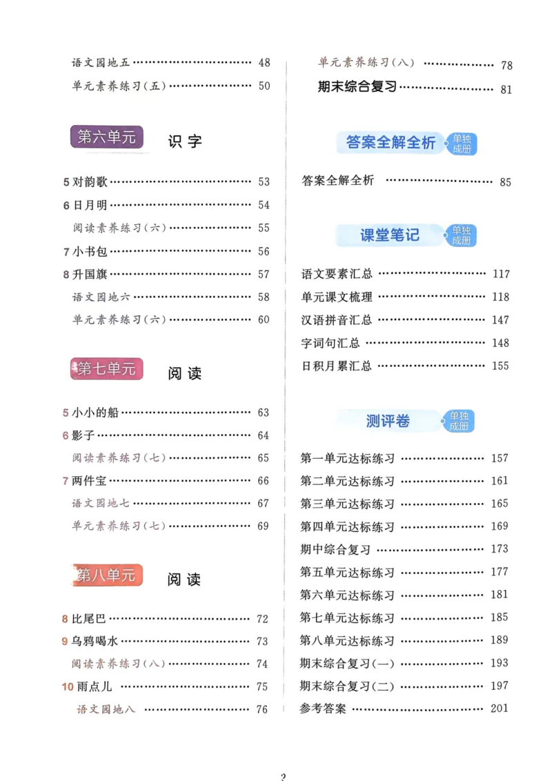 《人教版语文1年级上册天天练_1年级上册同步教辅_1上语文_一上语文-一课一练》第2页预览