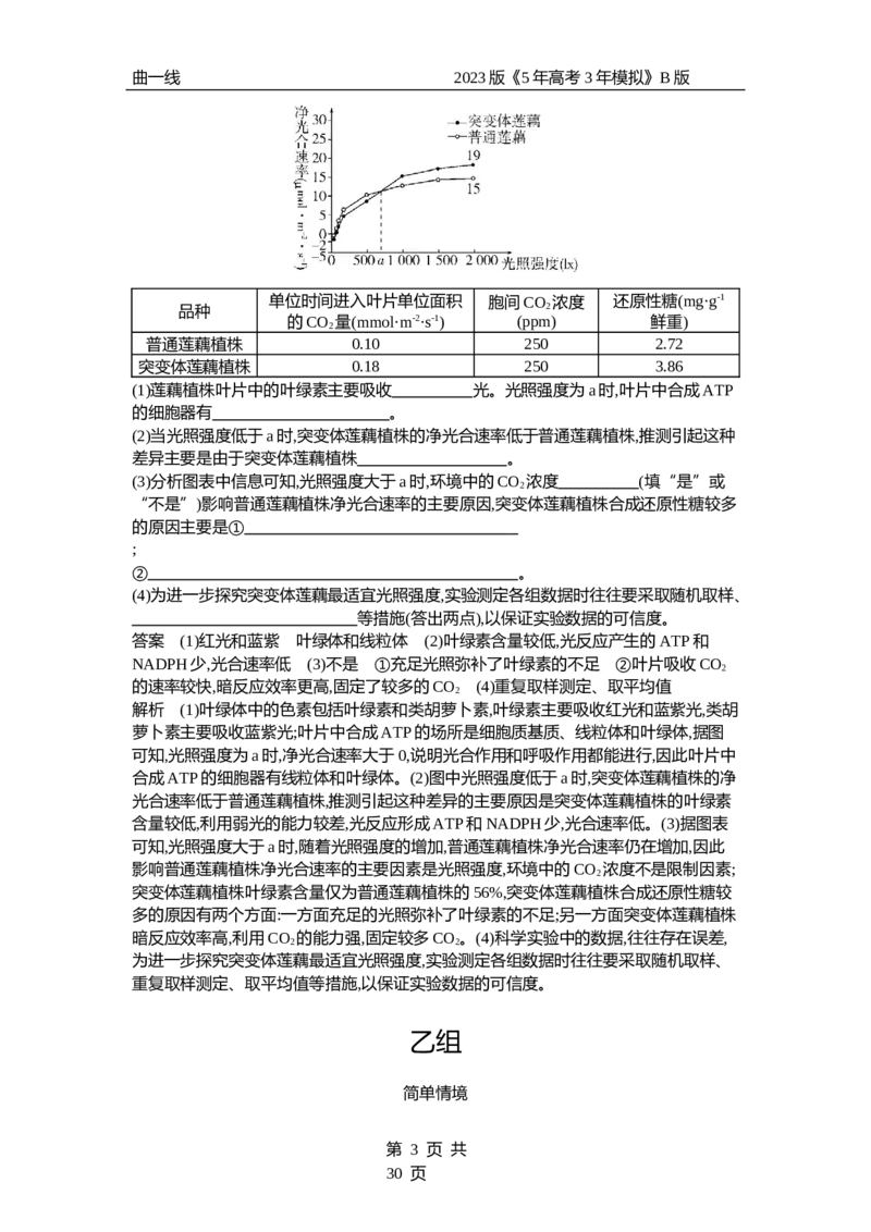 《1_专题6　光合作用（专题资料包）_2023版教学资源包_2023版新高考新教材版选考总复习生物5·3B版_6_专题六光合作用_1_专题资料包》第3页预览
