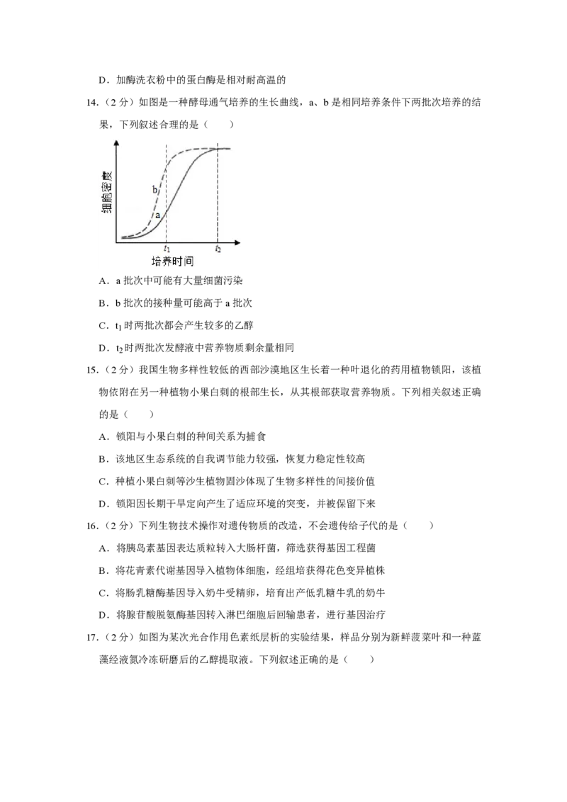 《2019年江苏省高考生物试卷(1)_高考一二三轮复习_生物_2027年高考生物专项_2008年-2026年生物高考真题-G427_2008-2020年高考_地方卷_江苏高考生物07-20_A4word版_PDF版（赠送）》第4页预览