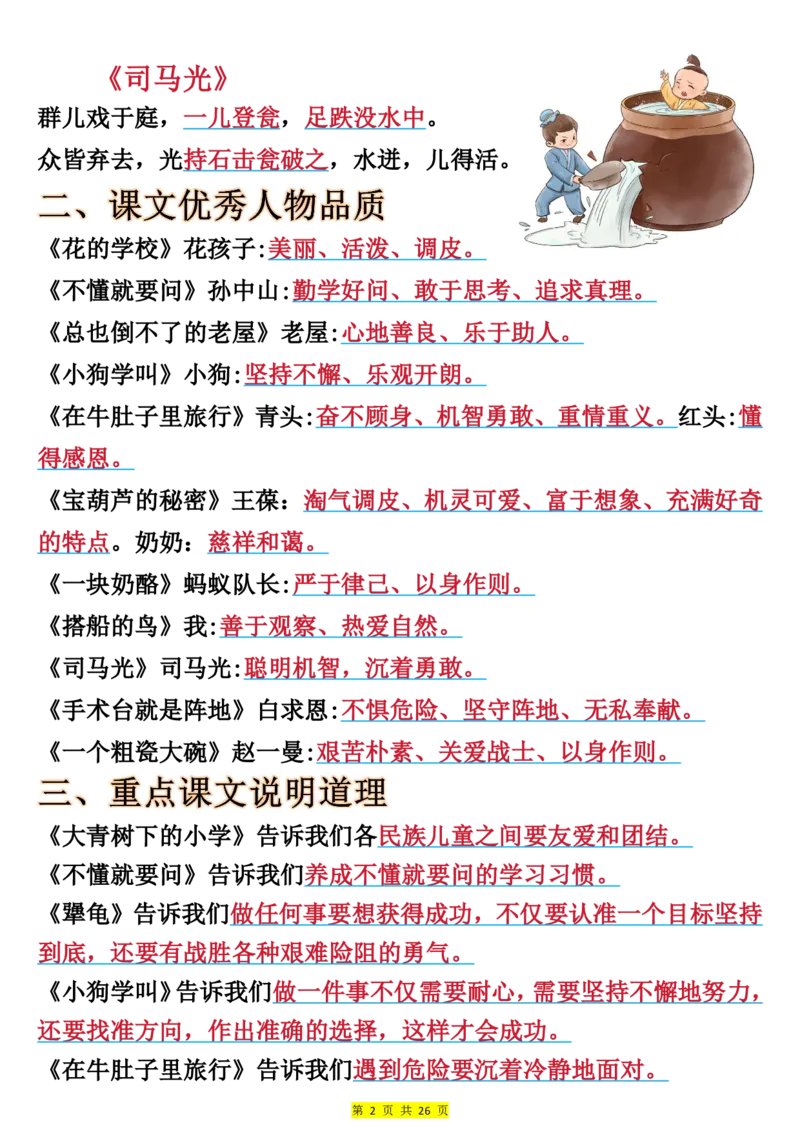 《新版•3上语文《全册预习必背重点》26页_26秋小学语文《精选合集》_新版•3年级语文《精选合集》上册_新版•3上语文《重点汇总》》第2页预览