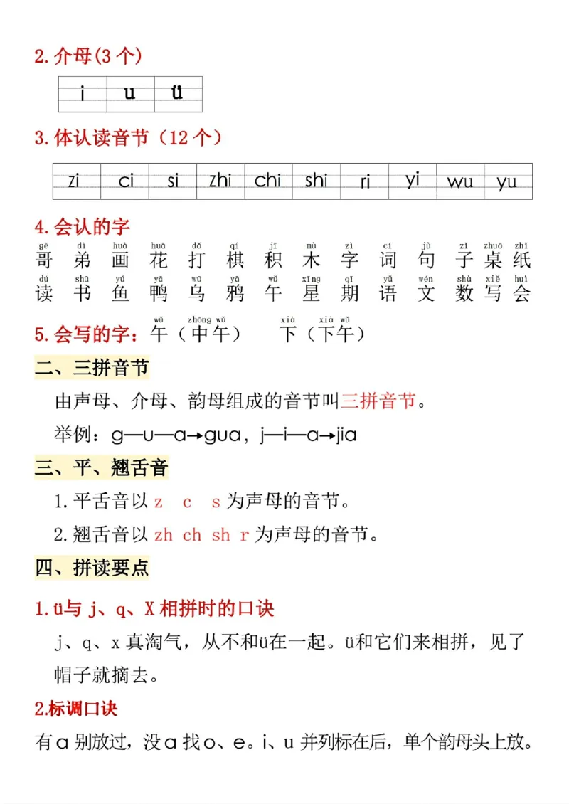 《新版•1上语文《期中高频考点》_26秋小学语文《精选合集》_新版•1年级语文《精选合集》上册_新版•1上语文《重点汇总》》第4页预览