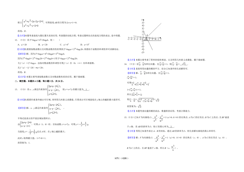 《2020年全国统一高考数学试卷（理科）（新课标ⅰ）（含解析版）_高考一二三轮复习_数学_2027年高考数学专项复习更新中_2008年-2026年数学高考真题-G427_2008-2020年高考_2008-2020年_全国卷》第7页预览