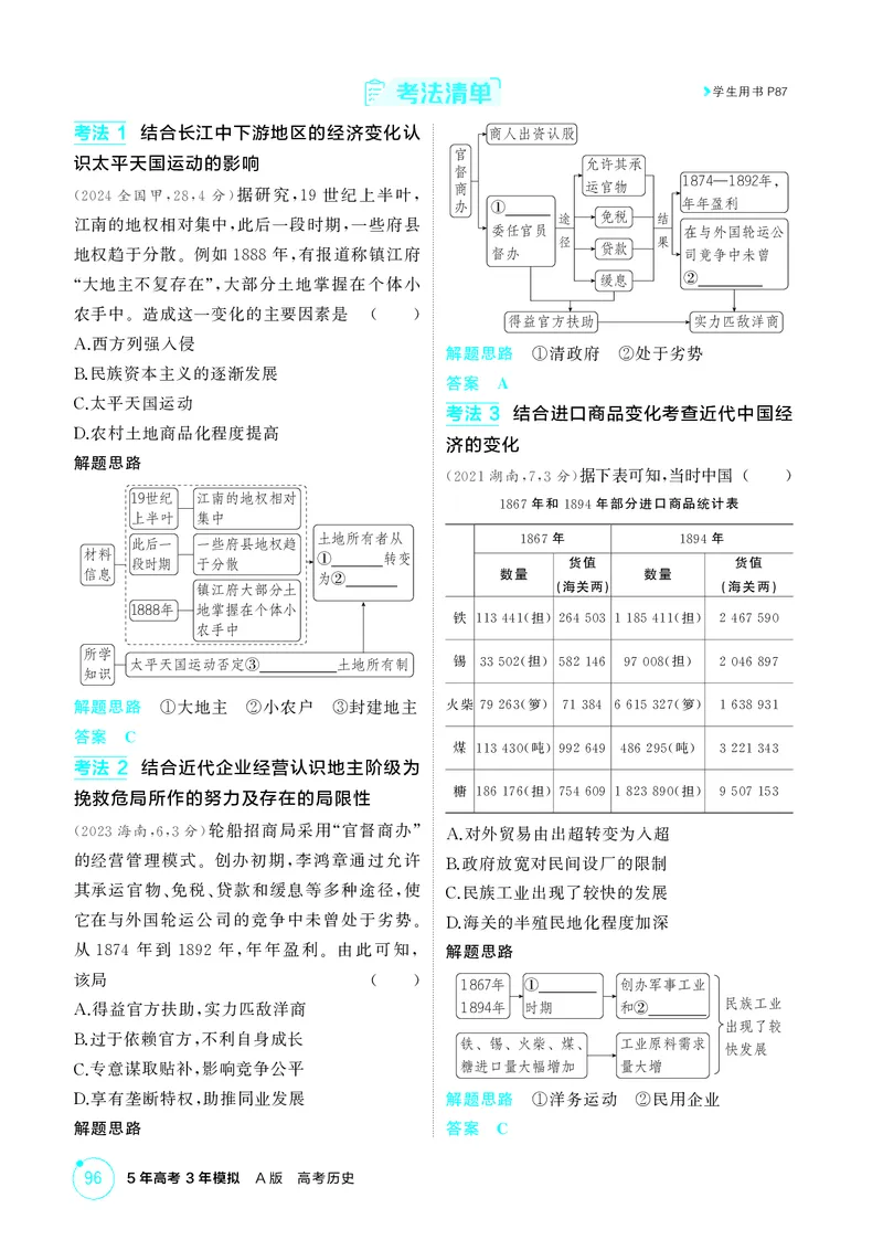 《1_6-第五单元晚清时期的内忧外患与救亡图存_2026版教学资源包_202653高考总复习A版_江苏版_2026版.江苏版.选考总复习.历史.5·3A版_二、教师用书PDF_第二部分中国近现代史_2_精讲册PDF》第8页预览