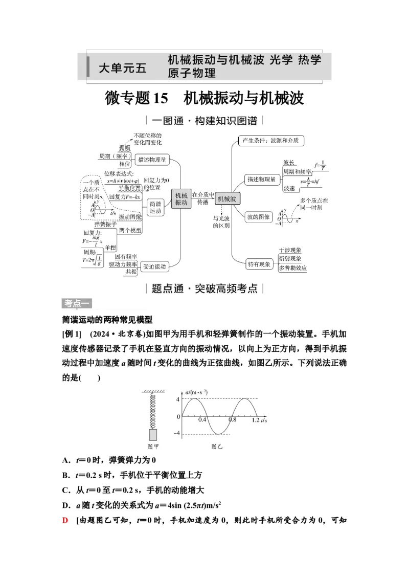 《22　大单元五　微专题15　机械振动与机械波_2026版高中《二三轮复习+冲刺复习》_高考物理物理二轮2026高考物理新坐标创新版二轮复习学生用书+教师用书+配套PPT课件(完整版)》第1页预览