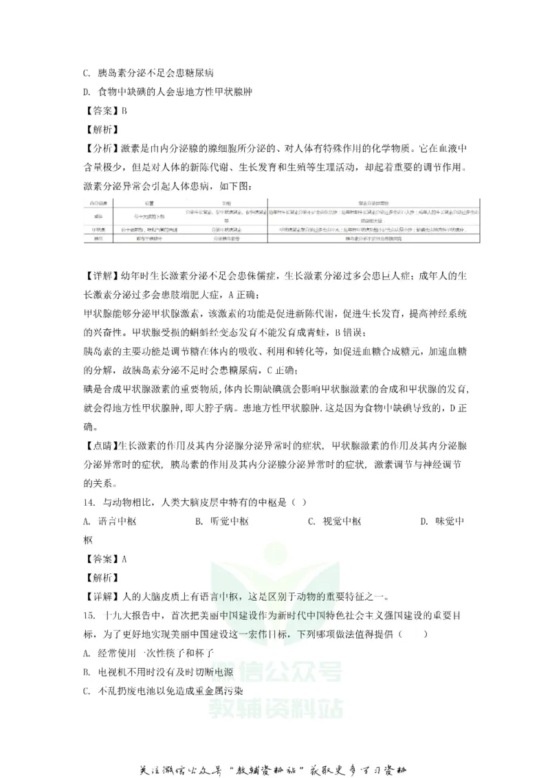 《2018安徽芜湖中考生物真题及答案_初高中资料库_初中资料库（转存避免链接过期失效）_初中生物》第6页预览