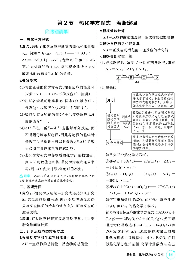 《2_精讲册-第七章　化学反应的热效应_2026版教学资源包_202653高考总复习A版_山东版_2026版.山东版.选考总复习.化学.5·3A版_二、教师用书PDF_第七章化学反应的热效应_1_专题资料包》第3页预览