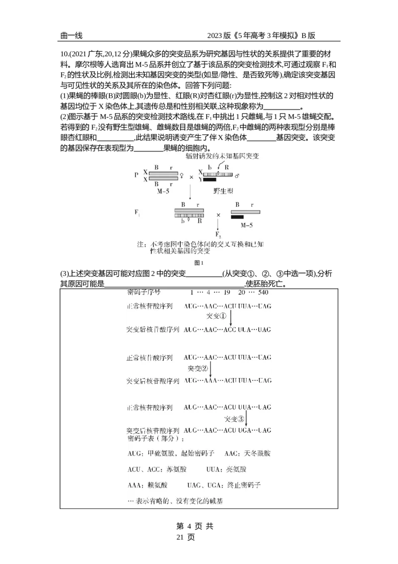《1_专题14　生物的变异和育种（试题word）_2023版教学资源包_2023版新高考新教材版选考总复习生物5·3B版_14_专题十四生物的变异和育种_3_试题WORD》第4页预览