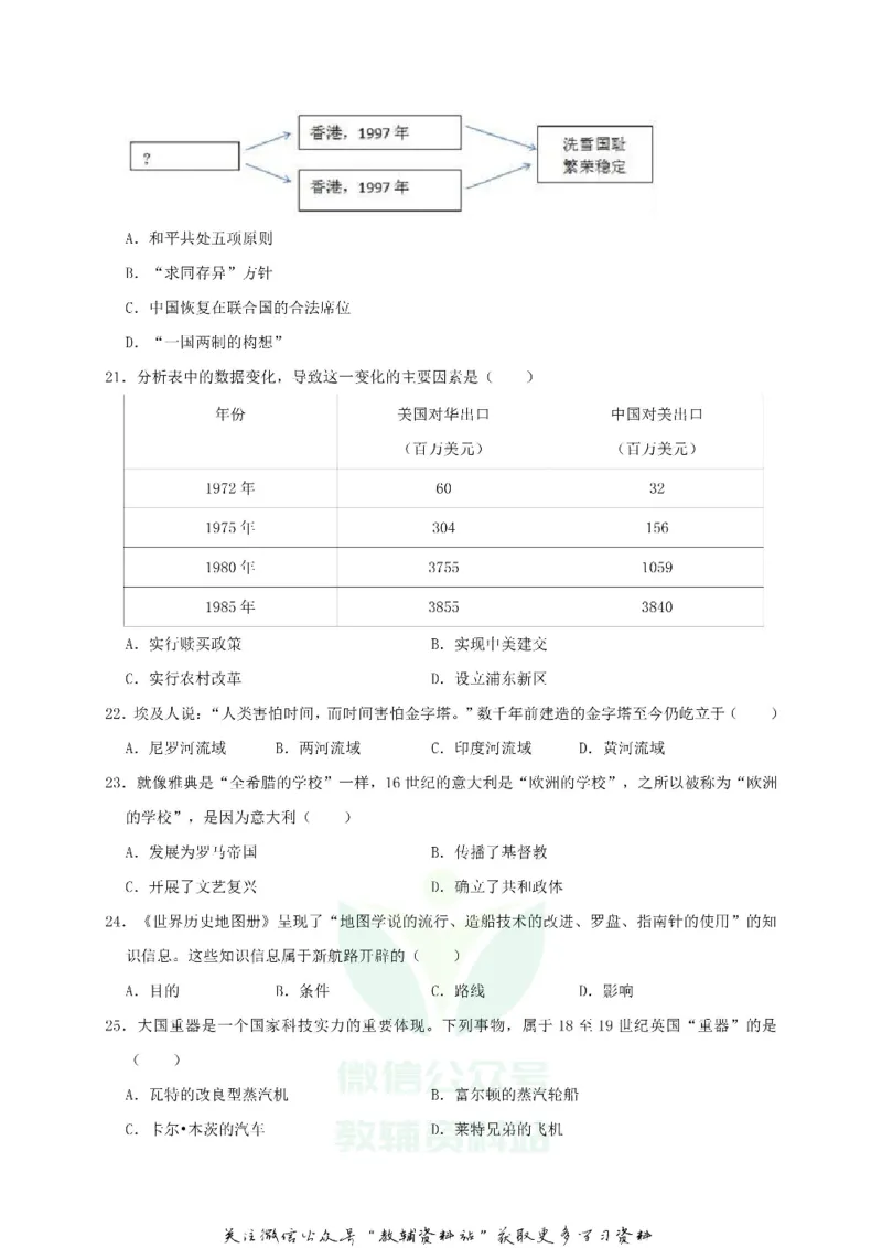 《2018广东省深圳市中考历史试题及答案_初高中资料库_初中资料库（转存避免链接过期失效）_初中历史》第4页预览