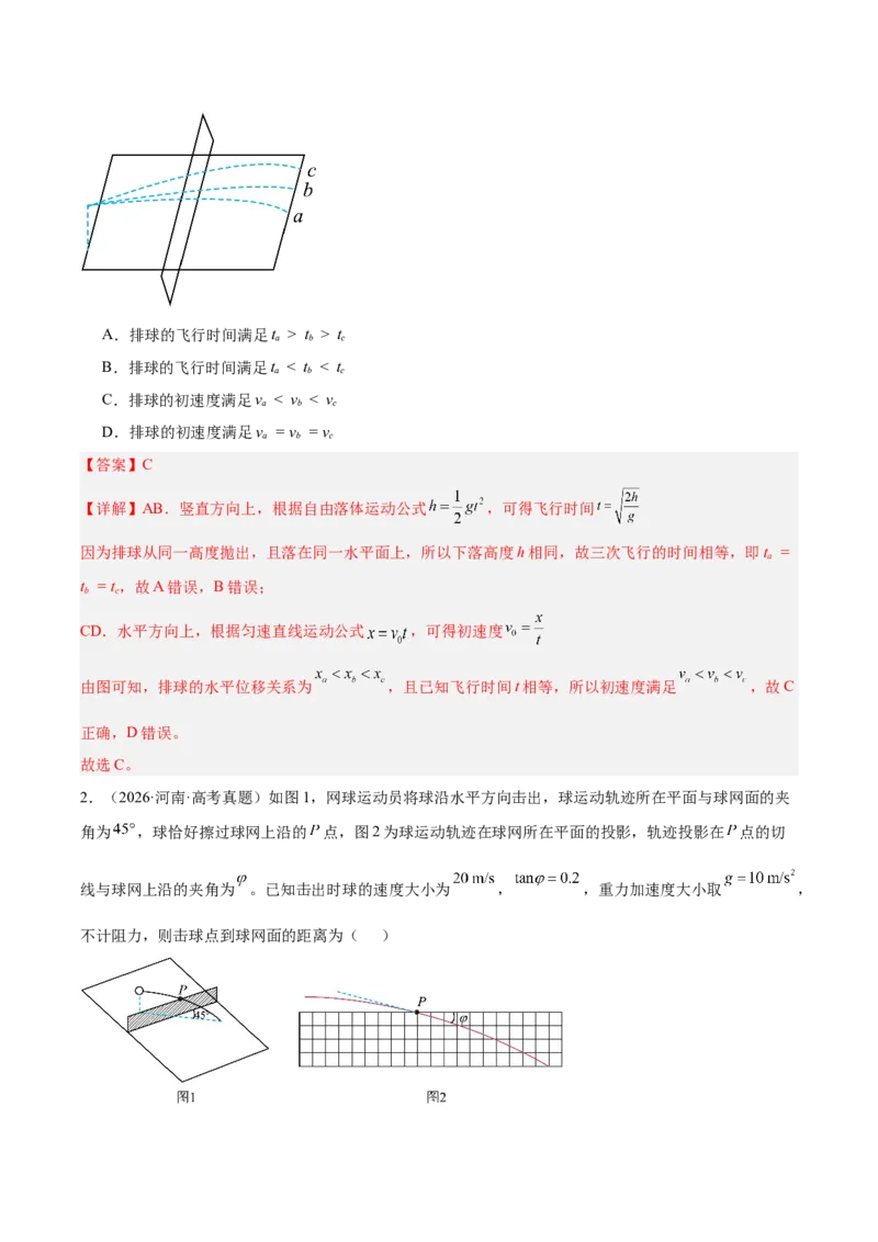 《专题04曲线运动（3年汇编）（全国通用）（教师版）_地理_2027年高考地理专项复习_三年（2024-2026）高考物理真题分类汇编（全国通用）-C420》第7页预览