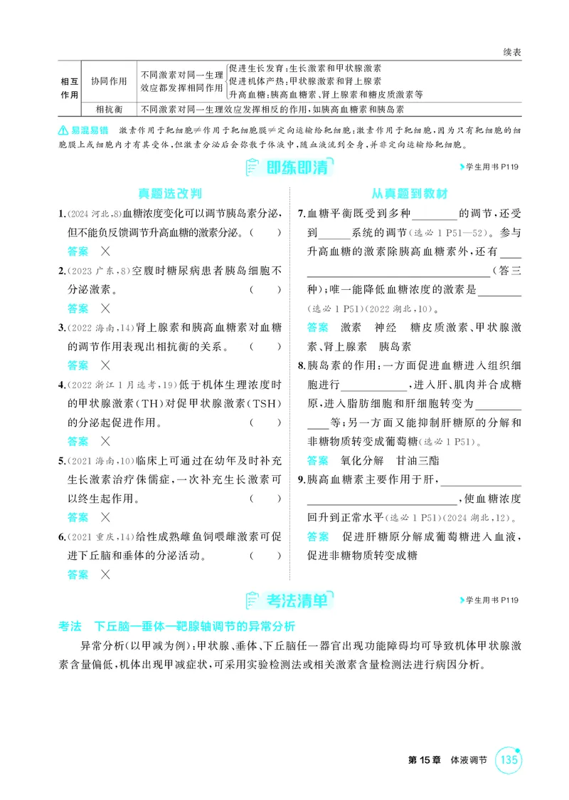 《2_精讲册第15章体液调节_2026版教学资源包_202653高考总复习A版_新高考_生物_教师A版2026年.新高考版.生物.53_第3部分稳态与调节_第15章体液调节_4_PDF教参电子书》第5页预览