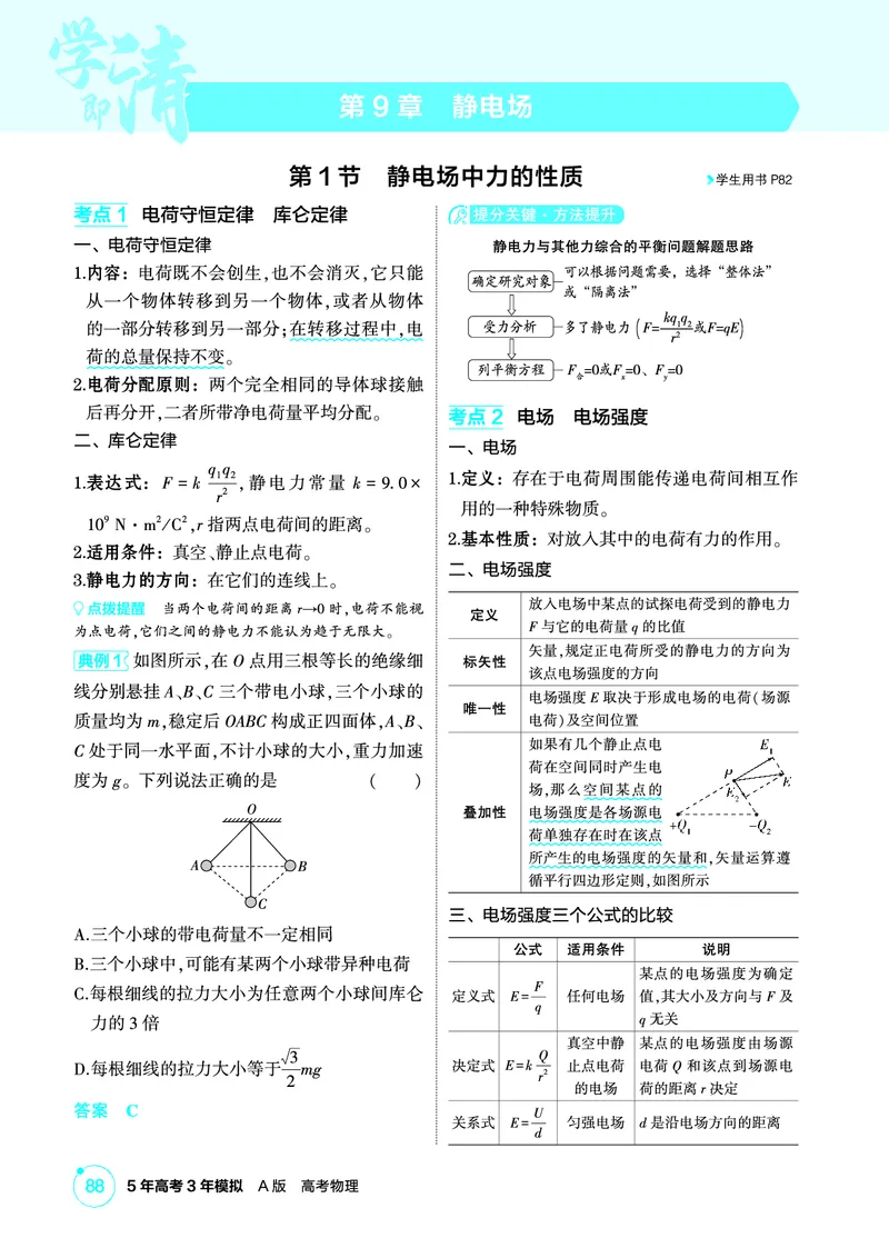 《2_精讲册第9章静电场_2026版教学资源包_202653高考总复习A版_广东版_2026版.广东版.选考总复习.物理.5·3A版_二、教师用书PDF_第9章静电场_1_PDF教参电子书》第1页预览
