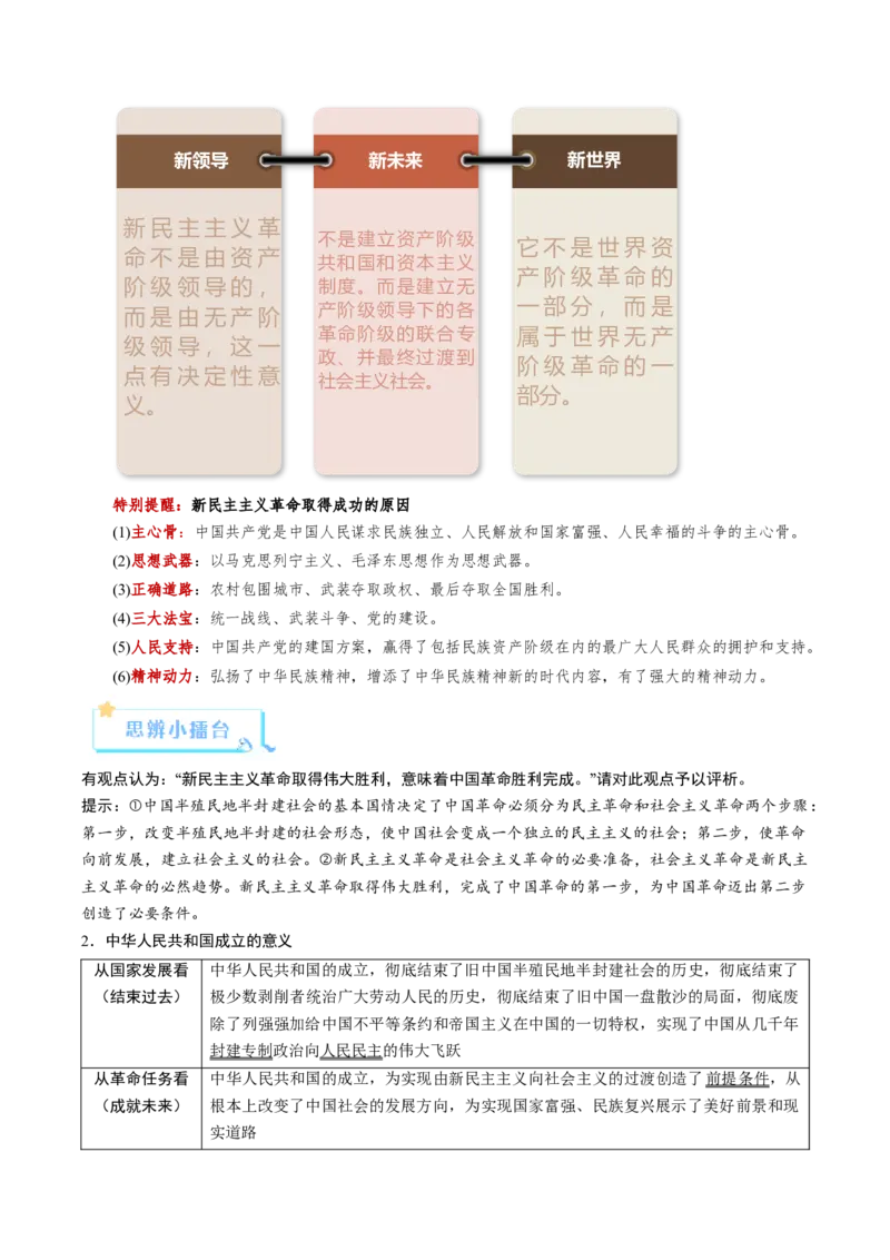 《第02课只有社会主义才能救中国（复习讲义）（教师版）（全国通用）_zheng治_2026年_2026年高考政治一轮复习讲义+练习+课件（新教材新高考）-G55_2026版_必修1》第6页预览