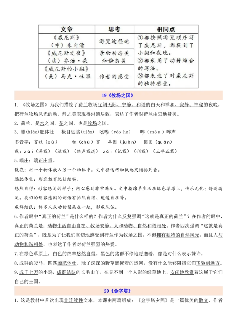 《5下第7单元知识点考点梳理》第2页预览