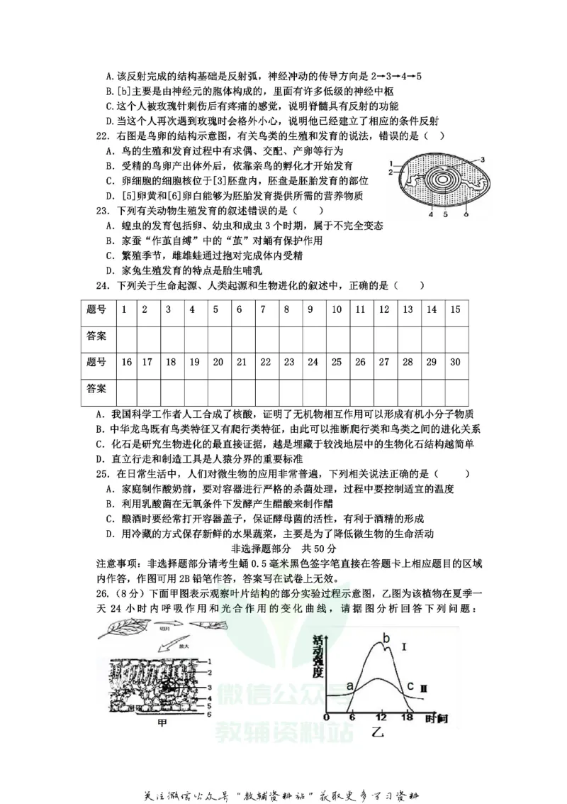 《2018山东省济南市中考生物真题_初高中资料库_初中资料库（转存避免链接过期失效）_初中生物》第4页预览