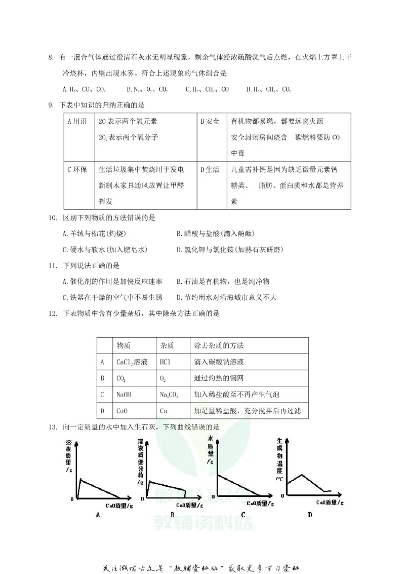 《2018广东省珠海市中考化学试题及答案_初高中资料库_初中资料库（转存避免链接过期失效）_初中化学》第2页预览