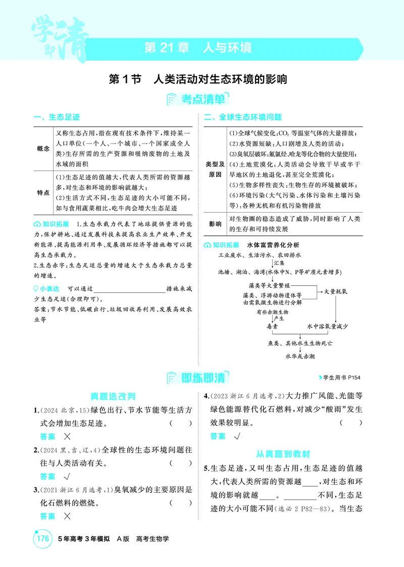 《2_精讲册-第21章人与环境_2026版教学资源包_202653高考总复习A版_广东版_2026版.广东版.选考总复习.生物.5·3A版_第4部分生物与环境_第21章人与环境_4_PDF教参电子书》第1页预览
