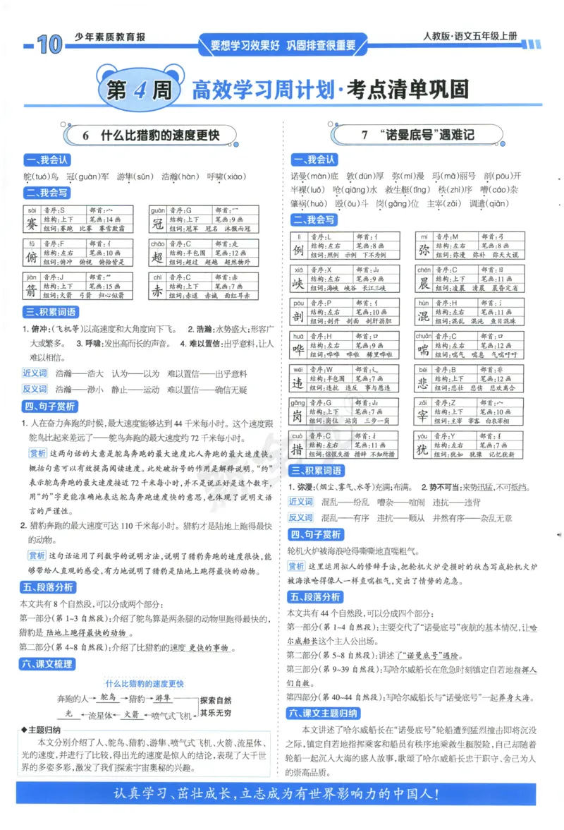 《5上语文少年素质教育报《周末基础复习》_2026秋《少年素质教育报·周末基础复习》》第10页预览