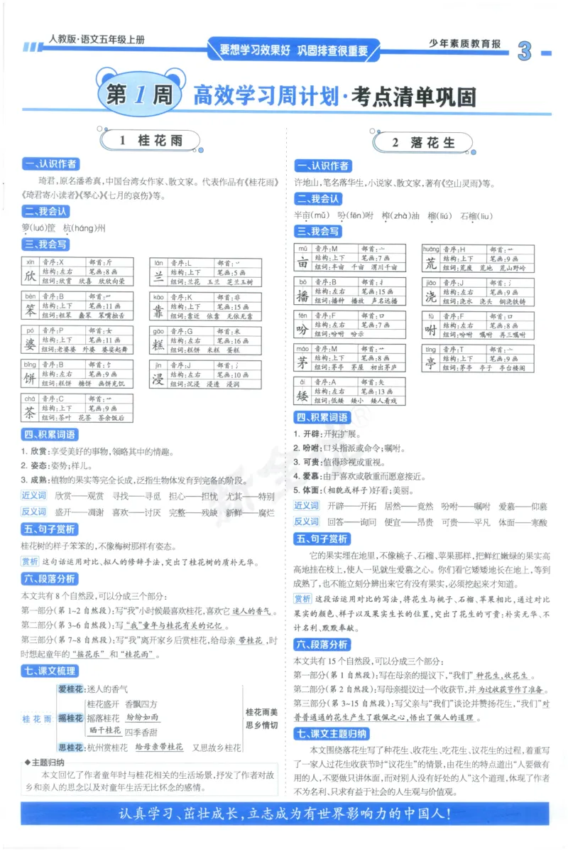 《5上语文少年素质教育报《周末基础复习》_2026秋《少年素质教育报·周末基础复习》》第3页预览