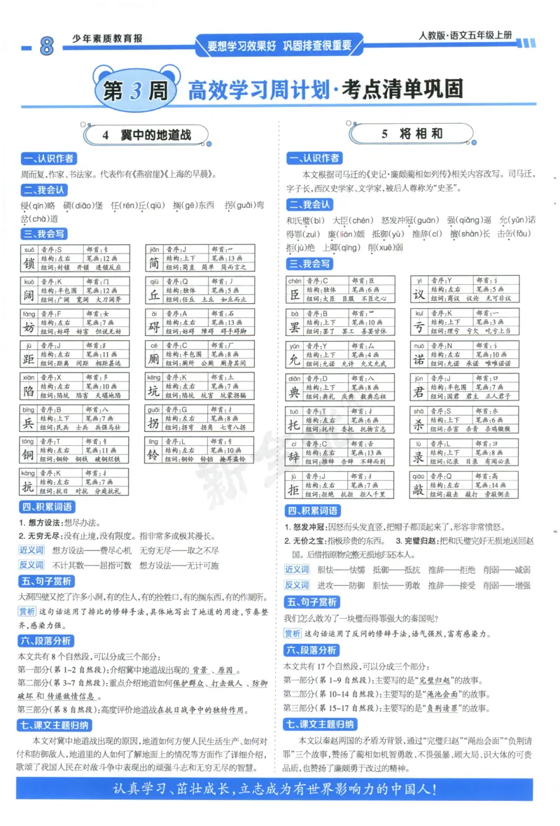 《5上语文少年素质教育报《周末基础复习》_2026秋《少年素质教育报·周末基础复习》》第8页预览