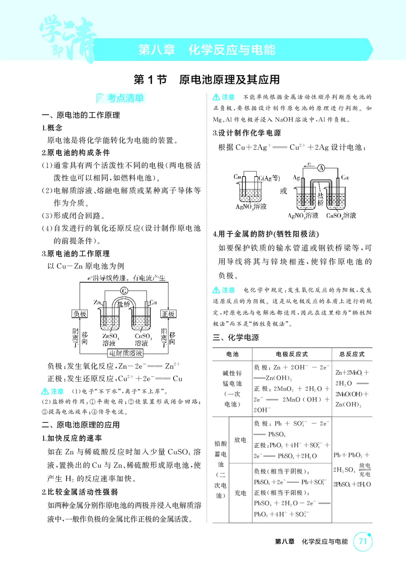 《2_精讲册-第八章　化学反应与电能_2026版教学资源包_202653高考总复习A版_广东版_2026版.广东版.选考总复习.化学.5·3A版_二、教师用书PDF_第八章化学反应与电能_1_专题资料包》第1页预览