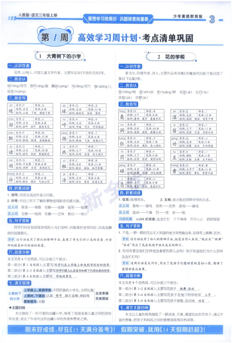 《3上语文少年素质教育报《周末基础复习》_2026秋《少年素质教育报·周末基础复习》》第3页预览