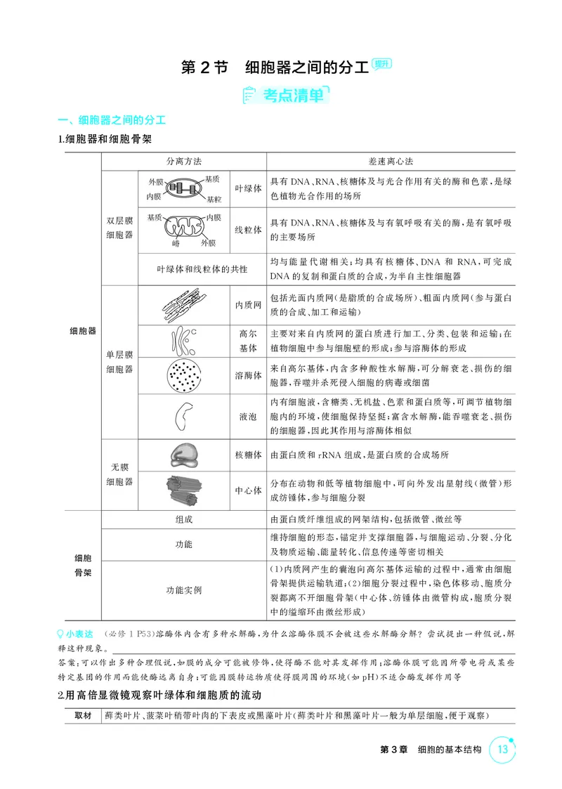 《2_精讲册-第3章细胞的基本结构_2026版教学资源包_202653高考总复习A版_湖南版_2026版.湖南版.选考总复习.生物.5·3A版_第1部分分子与细胞_第3章细胞的基本结构_4_PDF教参电子书》第3页预览