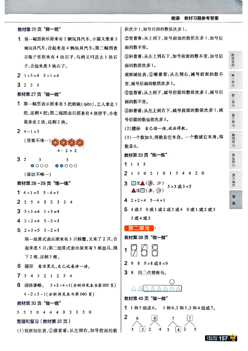《数学1A（25秋）_2025小学全科《课后习题答案》大合集语文数学英语科学道法_《小学课后习题参考答案》2025秋_小学数学（25秋更新）_数学（人教版）25秋更新_参考答案（1-6上册）25秋更新》第2页预览
