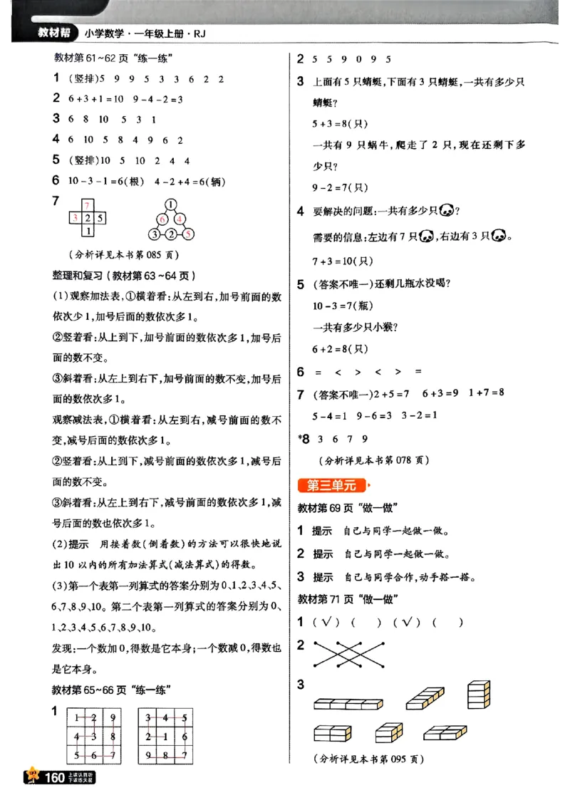 《数学1A（25秋）_2025小学全科《课后习题答案》大合集语文数学英语科学道法_《小学课后习题参考答案》2025秋_小学数学（25秋更新）_数学（人教版）25秋更新_参考答案（1-6上册）25秋更新》第5页预览