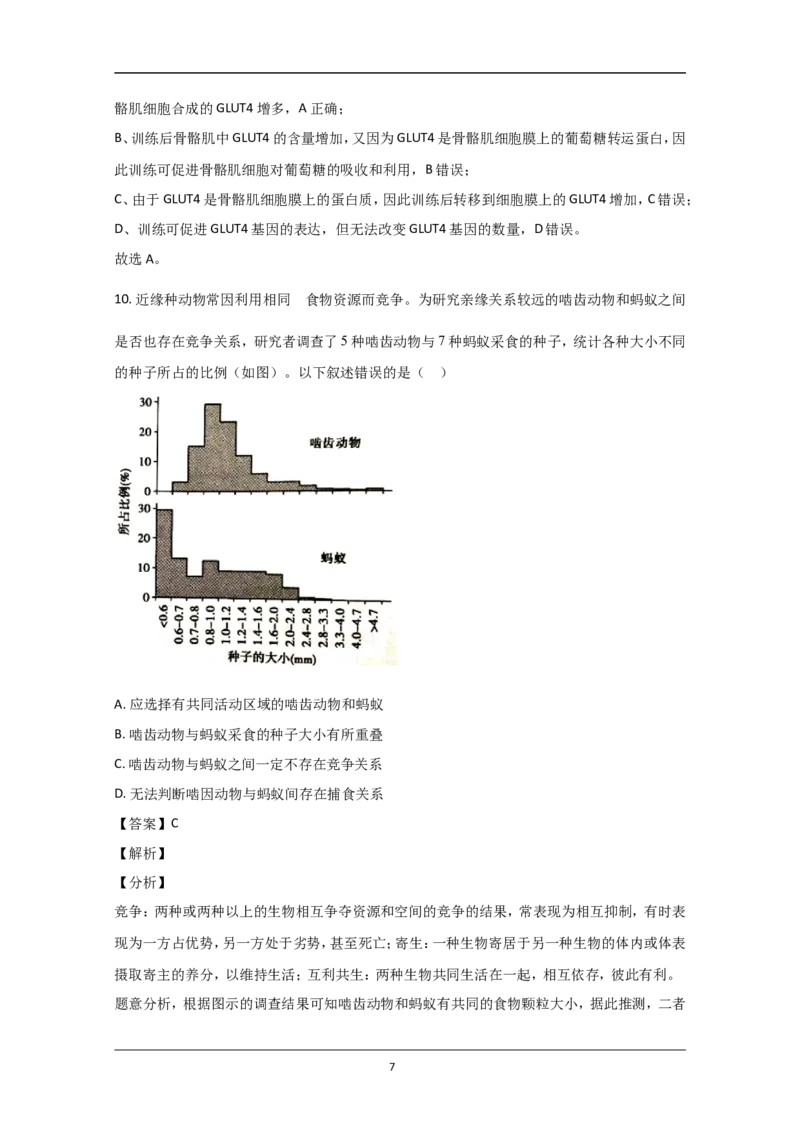 《2020年北京市高考生物试卷（含解析版）_高考一二三轮复习_生物_2027年高考生物专项_2008年-2026年生物高考真题-G427_2008-2020年高考_地方卷_北京高考生物08-21_A4word版》第7页预览