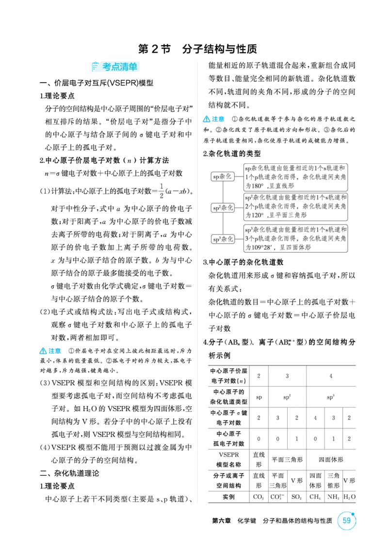 《2_精讲册-第六章化学键分子和晶体的结构与性质_2026版教学资源包_202653高考总复习A版_新高考_化学_教师A版2026年.新高考版.化学.53_二、教师用书PDF_1_专题资料包》第4页预览