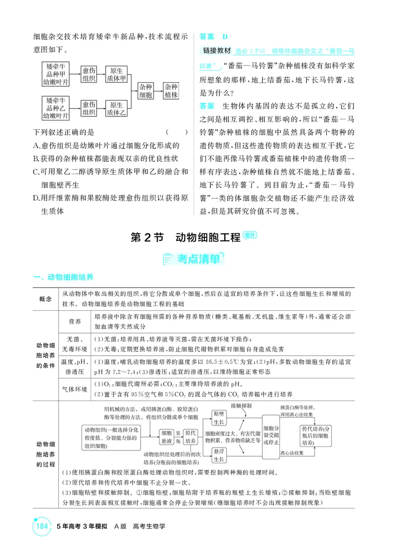 《2_精讲册-第23章细胞工程_2026版教学资源包_202653高考总复习A版_湖南版_2026版.湖南版.选考总复习.生物.5·3A版_第5部分生物技术与工程_第23章细胞工程_4_PDF教参电子书》第3页预览