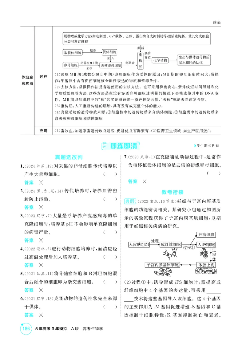 《2_精讲册-第23章细胞工程_2026版教学资源包_202653高考总复习A版_湖南版_2026版.湖南版.选考总复习.生物.5·3A版_第5部分生物技术与工程_第23章细胞工程_4_PDF教参电子书》第5页预览