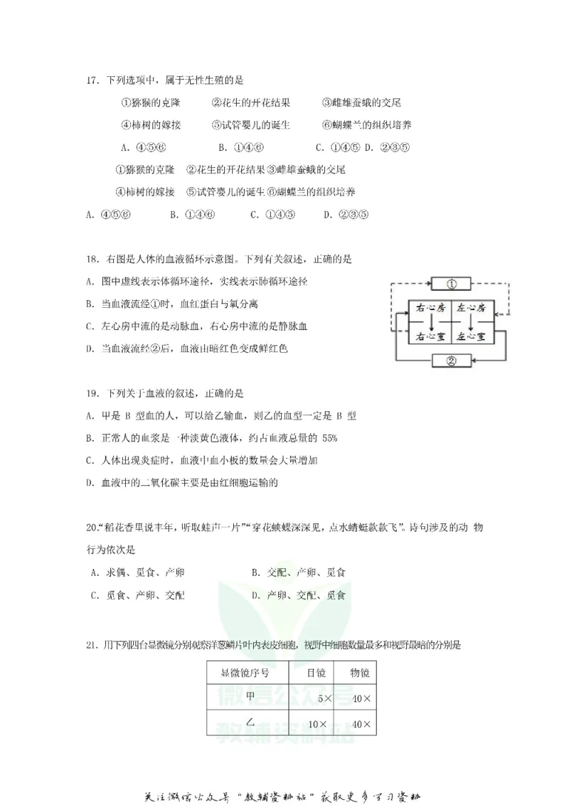 《2018山东省青岛市中考生物真题及答案_初高中资料库_初中资料库（转存避免链接过期失效）_初中生物》第4页预览