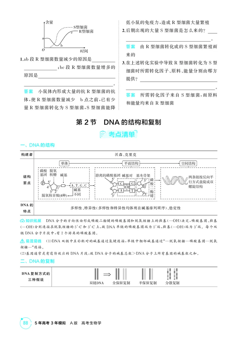 《2_精讲册-第9章基因的本质_2026版教学资源包_202653高考总复习A版_湖南版_2026版.湖南版.选考总复习.生物.5·3A版_第2部分遗传与进化_第9章基因的本质_4_PDF教参电子书》第3页预览