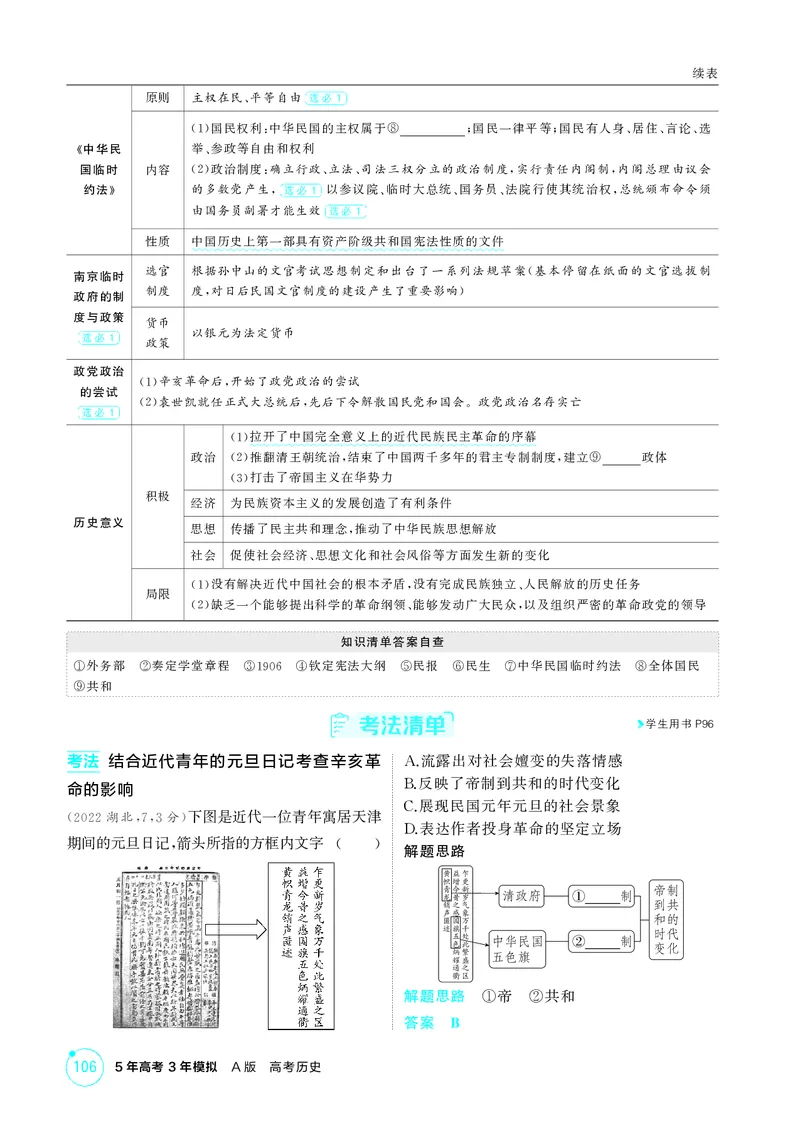 《1_7-第六单元辛亥革命与中华民国的建立_2026版教学资源包_202653高考总复习A版_江苏版_2026版.江苏版.选考总复习.历史.5·3A版_二、教师用书PDF_第二部分中国近现代史_2_精讲册PDF》第3页预览