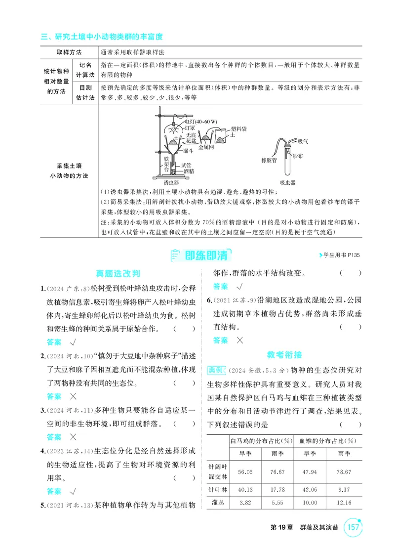 《2_精讲册-第19章群落及其演替_2026版教学资源包_202653高考总复习A版_湖南版_2026版.湖南版.选考总复习.生物.5·3A版_第4部分生物与环境_第19章群落及其演替_4_PDF教参电子书》第3页预览
