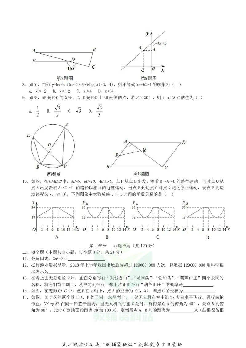 《2018辽宁省葫芦岛市中考数学真题及答案_初高中资料库_初中资料库（转存避免链接过期失效）_初中数学》第2页预览
