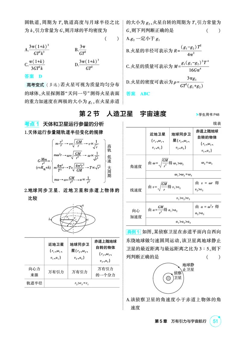 《2_精讲册第5章万有引力与宇宙航行_2026版教学资源包_202653高考总复习A版_广东版_2026版.广东版.选考总复习.物理.5·3A版_二、教师用书PDF_第5章万有引力与宇宙航行_1_PDF教参电子书》第3页预览